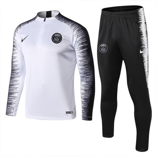 Survetement Football Paris Saint Germain 2018-19 Blanc Noir